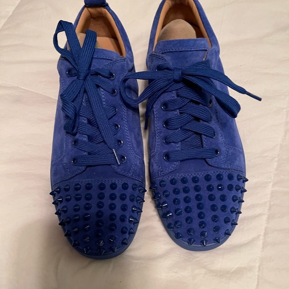 Christian Louboutin Shoes | Authentic Suede Spike Mens Sneakers | Color: Blue | Size: 9 | Melovesluxury19's Closet